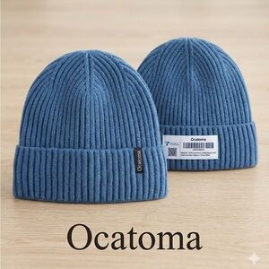 Cato Denim Blue Ribbed Knit Hat